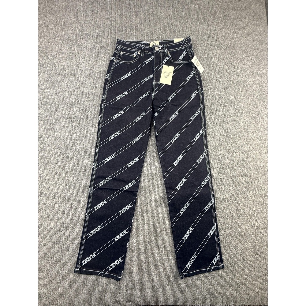Jordache Heather Jeans Womens 28 Dark Wash High Rise Straight Logo Denim Pants